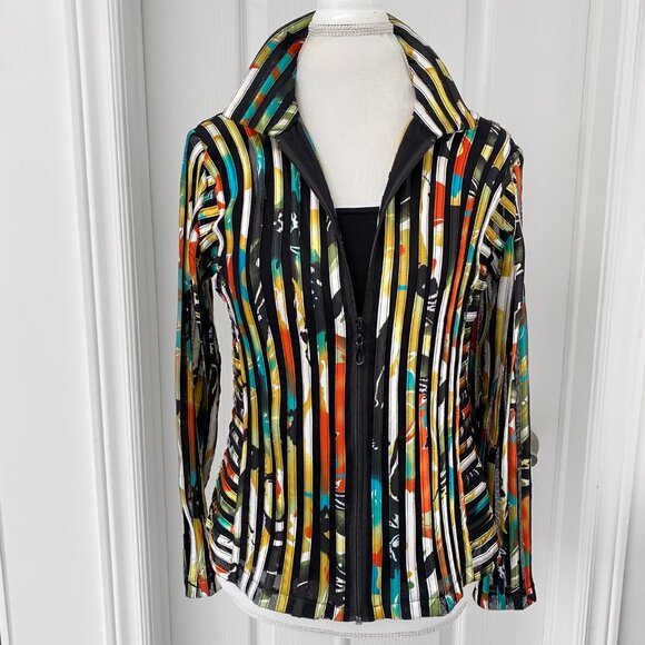 Damee Inc - Vintage Multi colour Mesh Zip Front Jacket - Picture 2 of 10